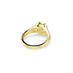 Una Angelic ring, Round cut, White, Gold-tone plated