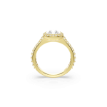 Una Angelic ring, Round cut, White, Gold-tone plated