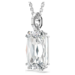 Millenia pendant Octagon cut, White, Rhodium plated