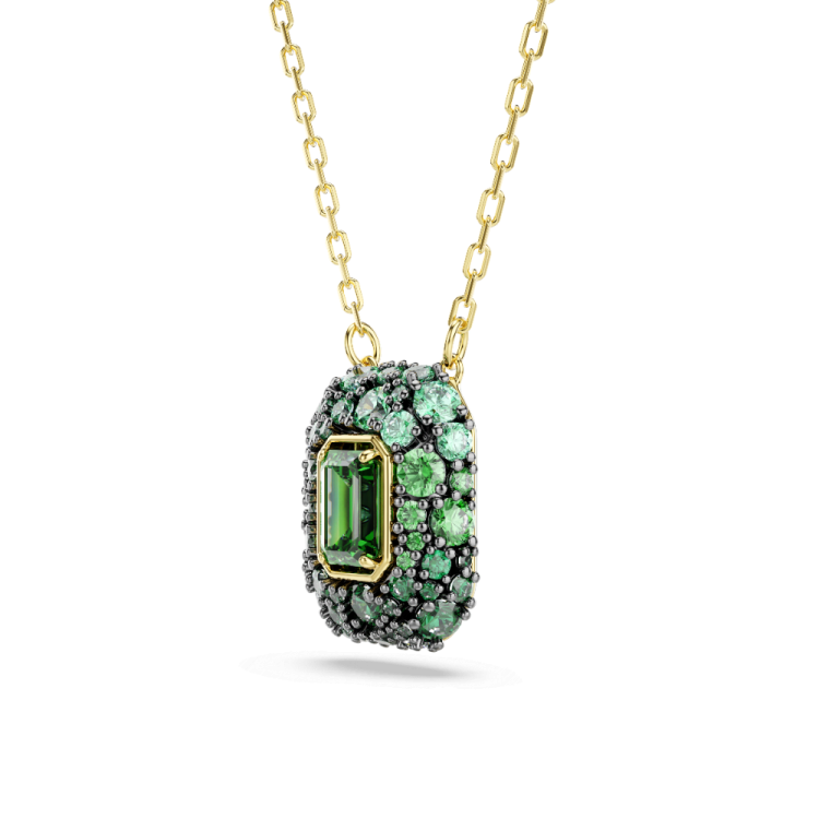 Sublima pendant, Octagon cut, Green, 18K gold finish