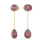 Sublima drop earrings, Pear cut, Red, 18K gold finish