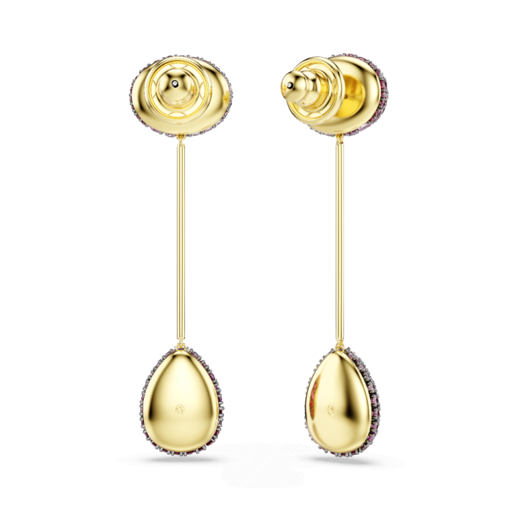 Sublima drop earrings, Pear cut, Red, 18K gold finish