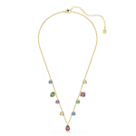 Imber necklace, Mixed cuts, Multicolored, 18K gold finish