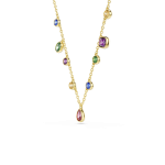 Imber necklace, Mixed cuts, Multicolored, 18K gold finish