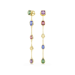 Imber drop earrings, Mixed cuts, Multicolored, 18K gold finish