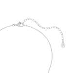 Symbolica pendant, Crystal pearl, Round cut, Pavé, Horseshoe, White, Rhodium plated