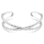 Hyperbola cuff Infinity, White, Rhodium plated