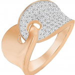 Guardian Ring, White, Rose-gold tone plated