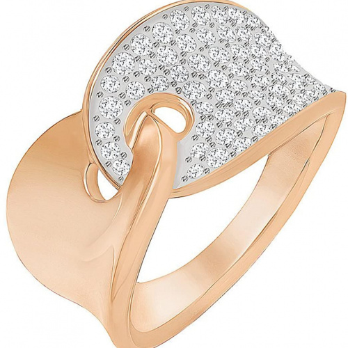 Guardian Ring, White, Rose-gold tone plated