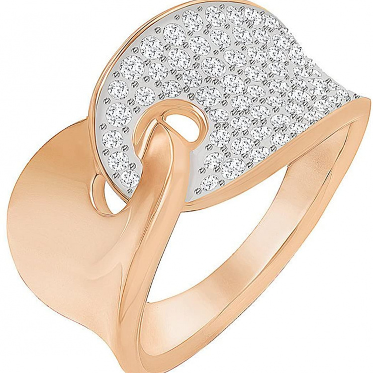 Guardian Ring, White, Rose-gold tone plated