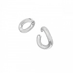 Dextera ear cuff, White, Rhodium plated