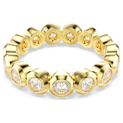Imber ring Round cut, White, Gold-tone plated