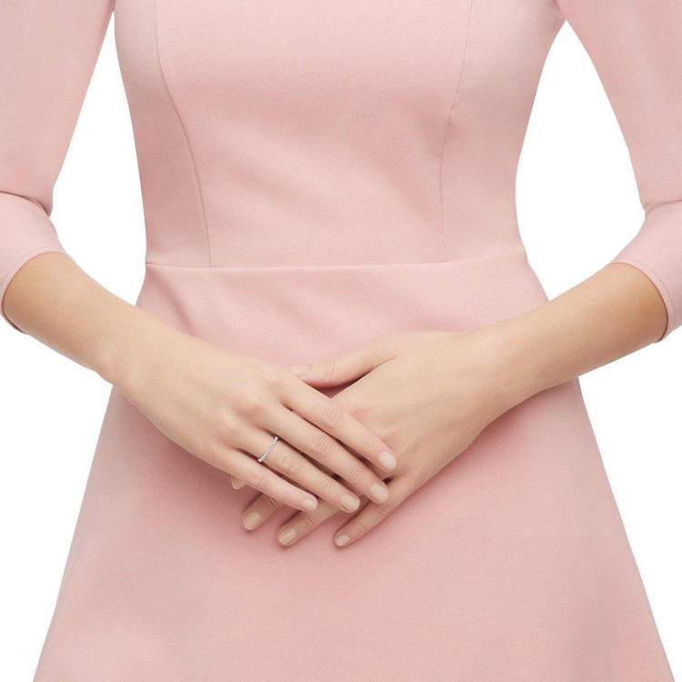 Vittore ring, White, Rhodium plated