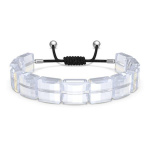 Letra bracelet Yin Yang, White, Rhodium plated