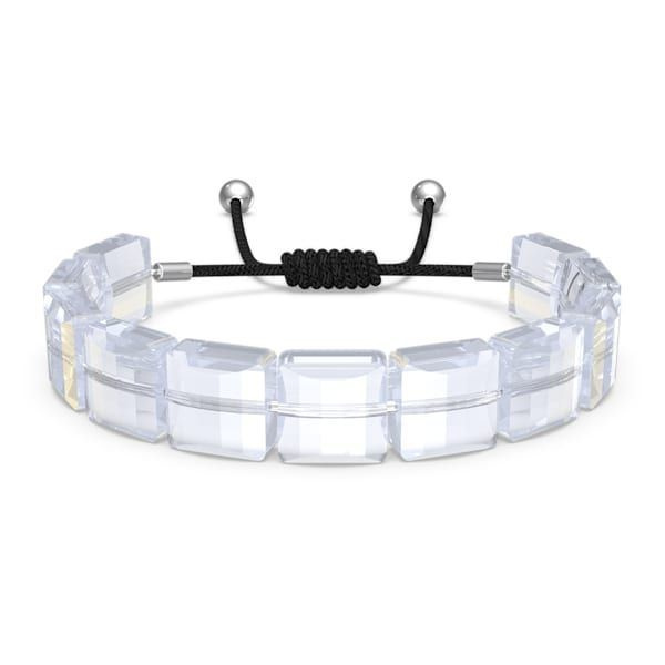 Letra bracelet Yin Yang, White, Rhodium plated