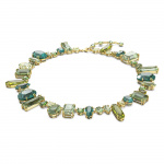 Gema necklace, Green, Gold-tone plated