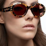 Sunglasses, Oversized, Pavé, Brown
