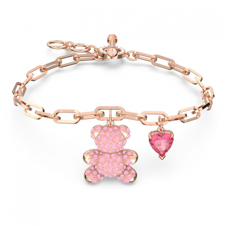 Teddy bracelet, Pink, Rose gold-tone plated