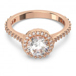 Una cocktail ring Round cut, Pavé, White, Rose gold-tone plated