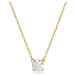 Stilla pendant Round cut, White, Gold-tone plated