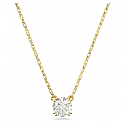 Stilla pendant Round cut, White, Gold-tone plated