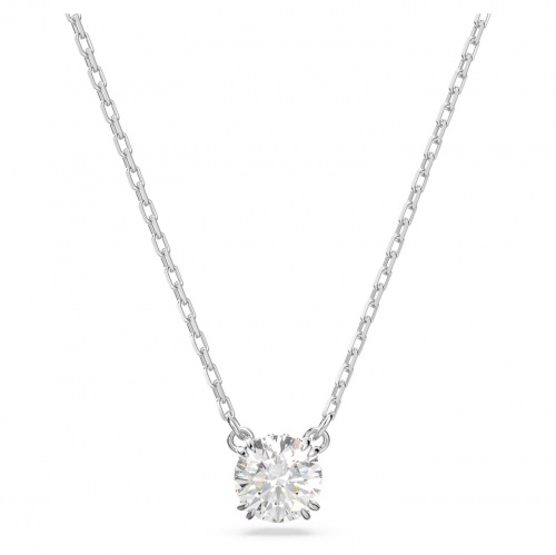 Stilla pendant Round cut, White, Rhodium plated