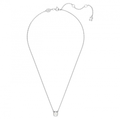 Stilla pendant Round cut, White, Rhodium plated