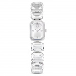 Watch, Octagon cut bracelet, White, Stainless Steel
