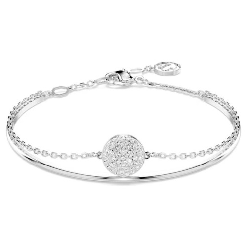 Sublima bangle White, Rhodium plated