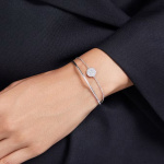 Sublima bangle White, Rhodium plated