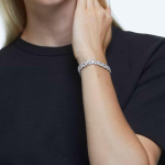 Millenia bracelet, Pear cut, White, Rhodium plated