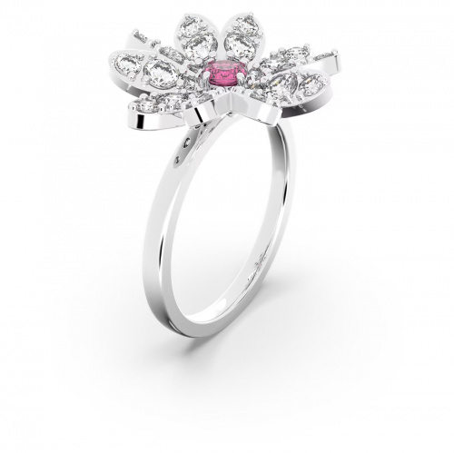 Eternal Flower ring, Flower, Pink, Mixed metal finish