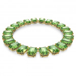 Millenia necklace, Oversized crystals, Octagon cut, Green