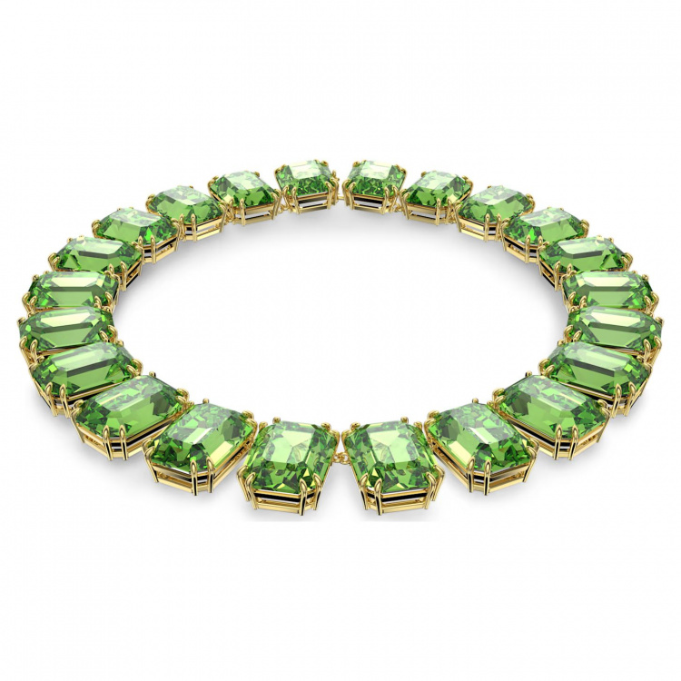 Millenia necklace, Oversized crystals, Octagon cut, Green