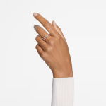 Una ring Round cut, Pavé, White, Rose gold-tone plated