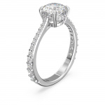 Stilla ring Set (2), Round cut, White, Rhodium plated