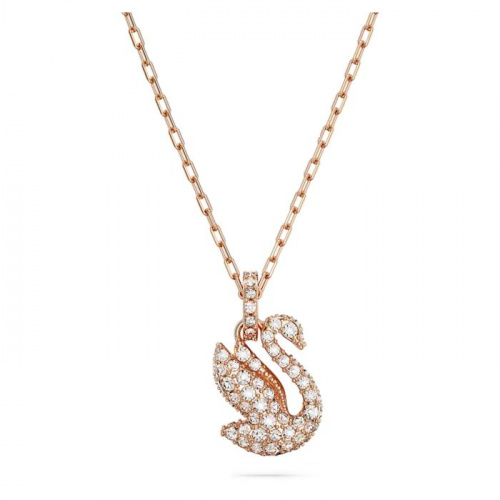 Swarovski Iconic Swan pendant Swan, Small, White, Rose gold-tone plated