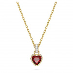 Chroma pendant Heart, Red, Gold-tone plated