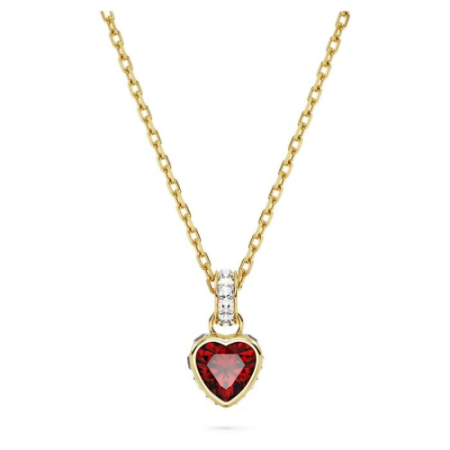 Chroma pendant Heart, Red, Gold-tone plated