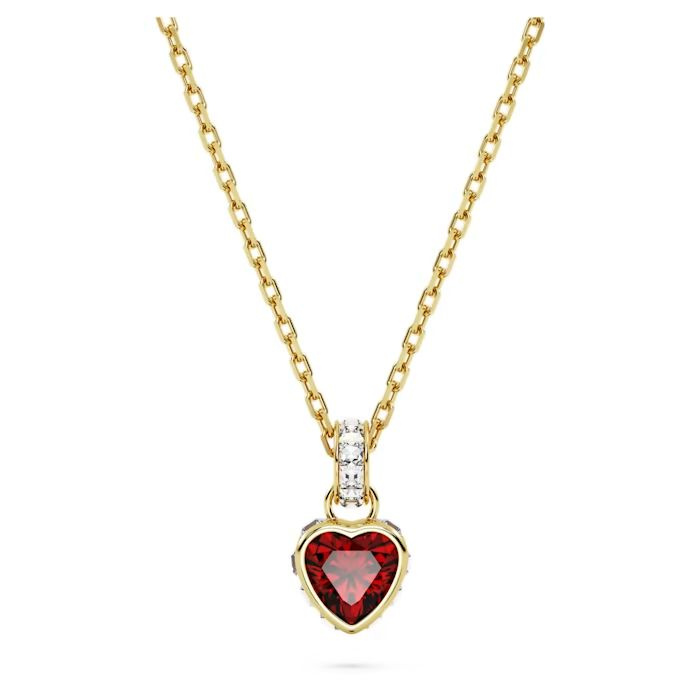 Chroma pendant Heart, Red, Gold-tone plated