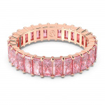 Matrix ring Baguette cut, Pink, Rose gold-tone plated
