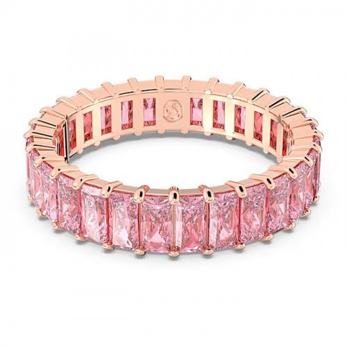 Matrix ring Baguette cut, Pink, Rose gold-tone plated