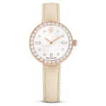 Certa watch Swiss Made, Leather strap, Beige, Rose gold-tone finish