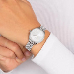Attract watch Swiss Made, Full pavé, Metal bracelet, Silver tone, Stainless steel