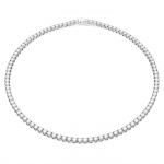 Matrix Tennis necklace Round cut, Small, White, Rhodium plated
