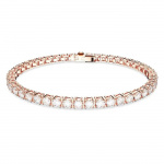 Matrix Tennis bracelet Round cut, Small, White, Rose gold-tone plated