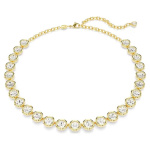 Imber necklace Round cut, White, Gold-tone plated