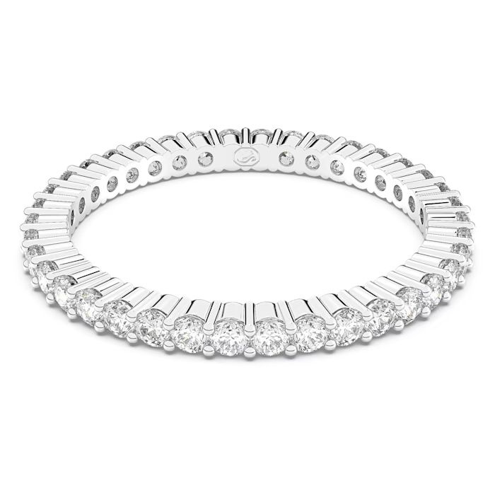 Matrix Vittore ring Round cut, White, Silver-tone finish