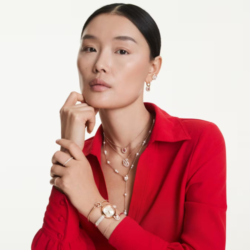 Matrix Vittore ring Round cut, White, Silver-tone finish