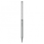 Crystalline ballpoint pen Octagon shape, Silver tone, Chrome plated